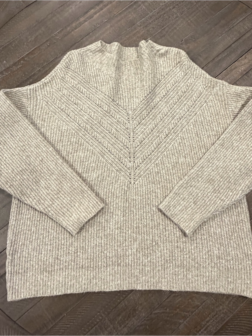 MNG Casual Women's Ribbed Crewneck Sweater in Light Beige